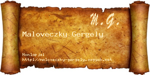 Maloveczky Gergely névjegykártya